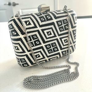 Zara Geometric Print Minaudière Clutch